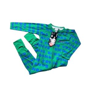 Bonds Vibrant Green Onesie with Blue Accents